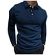 thumbnail image 1 of pstuiky Camisas para hombre de manga larga, Camiseta de manga larga con cuello en V y botones para hombre camisetas de hombre s, 1 of 4