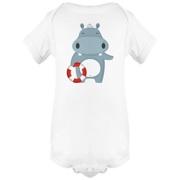 Hippo With Lifesaver Ring Bodysuit Infant -Image by Shutterstock,  Newborn