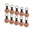 thumbnail image 2 of 10 llaveros de madera en blanco, llaveros con adorno de cuero, llaveros para hombres y mujeres Redondo, 2 of 9