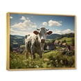 thumbnail image 2 of Designart "Germany Landmarks Cow In painting II" Animals Floater Framed Wall Art Living Room, 2 of 7