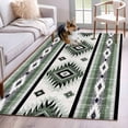 thumbnail image 3 of 3x5 Area Rugs, Sage Green Boho Non-Skid Rubber Backing Large Rectangle Rugs - Living Room Bedroom Home Office, Southwestern Ethnic Aztec Retro Geometric Indoor Floor Mat Carpets Washable Rug, 3 of 9