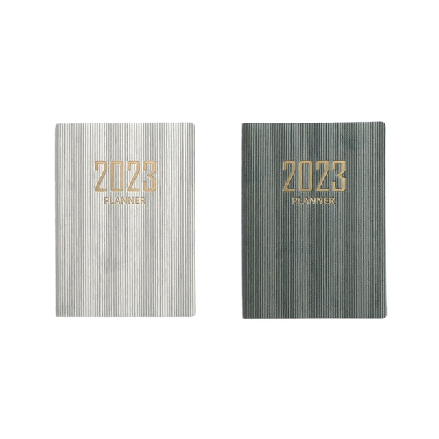 2 piezas portátil A7 cuaderno mensual 2023 diario libretas Color y Beige Salvador Dali Planificador de cuaderno