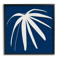 Stupell Industries Modern Plant Leaf Blue Palm Graphic Art Black Framed Art Print Wall Art, Design by Susan Jill