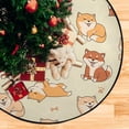 thumbnail image 5 of GZHJMY Cut Dog Christmas Tree Mat, Round Christmas Tree Stand Mat Decoration for Holiday Party Home Christmas Day Ornaments Floor Door, 28.3", 5 of 6