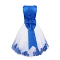 thumbnail image 2 of YEAHDOR Big & Little Girls Sleeveless Bowknot Petals Flower Girl Dress Bridesmaid Birthday Party Princess Dress Blue 8, 2 of 7