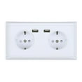 thumbnail image 1 of HLONK Multi Functional EU Plug Wall Power Outlet Socket with Dual USB Port for Phone Charging 250V, 1 of 8