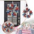 thumbnail image 5 of 4th of July Patriotic Wreaths, 17.71 Inch Red White Blue Patriotic Heather Wreath, Artificial Blossom Wreath for Memorial Day, Independence Day, Front Door Wreath, Farmhouse Outdoor Decor, 5 of 7