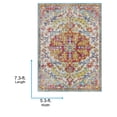 thumbnail image 3 of Livabliss Harput Vintage Medallion Area Rug,5'3" x 7'3",Orange/Aqua, 3 of 9