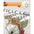 thumbnail image 4 of Fall Thanksgiving Sage Green Pumpkin Orange Maple Leaf Beige Shower Curtain Set ，Waterproof Fabric Shower Curtains Shower Curtains for Bathroom,Bathroom Decor 48"x72", 4 of 7