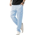 thumbnail image 2 of Cargo Pants for Men, Solid Color Pocket Elastic Waist Casual Fashion Trousers for Spring Summer, 2 of 6