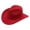 Red, variant on Unisex Western Cowboy Fedora Hat Retro Flat Brim Felt Performance Wide Brim Jazz Cap Outdoor Summer Red