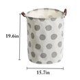 thumbnail image 3 of Round Laundry Hamper Waterproof Polka Dot Laundry Bin Letter Laundry Basket, 3 of 10