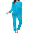 thumbnail image 3 of Blue Marble Pajamas Abstract Print Cute Pajama Sets Women Long-Sleeve Aesthetic Nightwear, 3 of 7