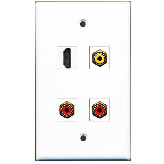 RiteAV - 1 Port HDMI 2 Port RCA Red 1 Port RCA Yellow Wall Plate