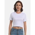 thumbnail image 6 of Women's Basic Teen Tee Workout Crewneck Short Sleeve Slim Fitted Casual Crop Top, 6 of 6