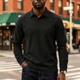 thumbnail image 6 of Admvng Mens Corduroy Sweatshirt Lapel Long Sleeve Casual Pullover, 6 of 9