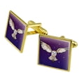 thumbnail image 1 of Barn Owl Flying in Night Sky Square Cufflink Set - Silver or Gold, 1 of 5