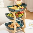 thumbnail image 6 of Oval Countertop Fruit Basket Organizer with Stand, Plastic Kitchen Storage Bowl for Fruits, Vegetables and Snacks, 6 of 9