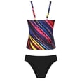 thumbnail image 5 of Erwazi Women's 2 Piece Tankini Set Printed Crew Neck Tank Top Padded Bra Top and Swim Bottoms Bathing Suit Sets, 5 of 6