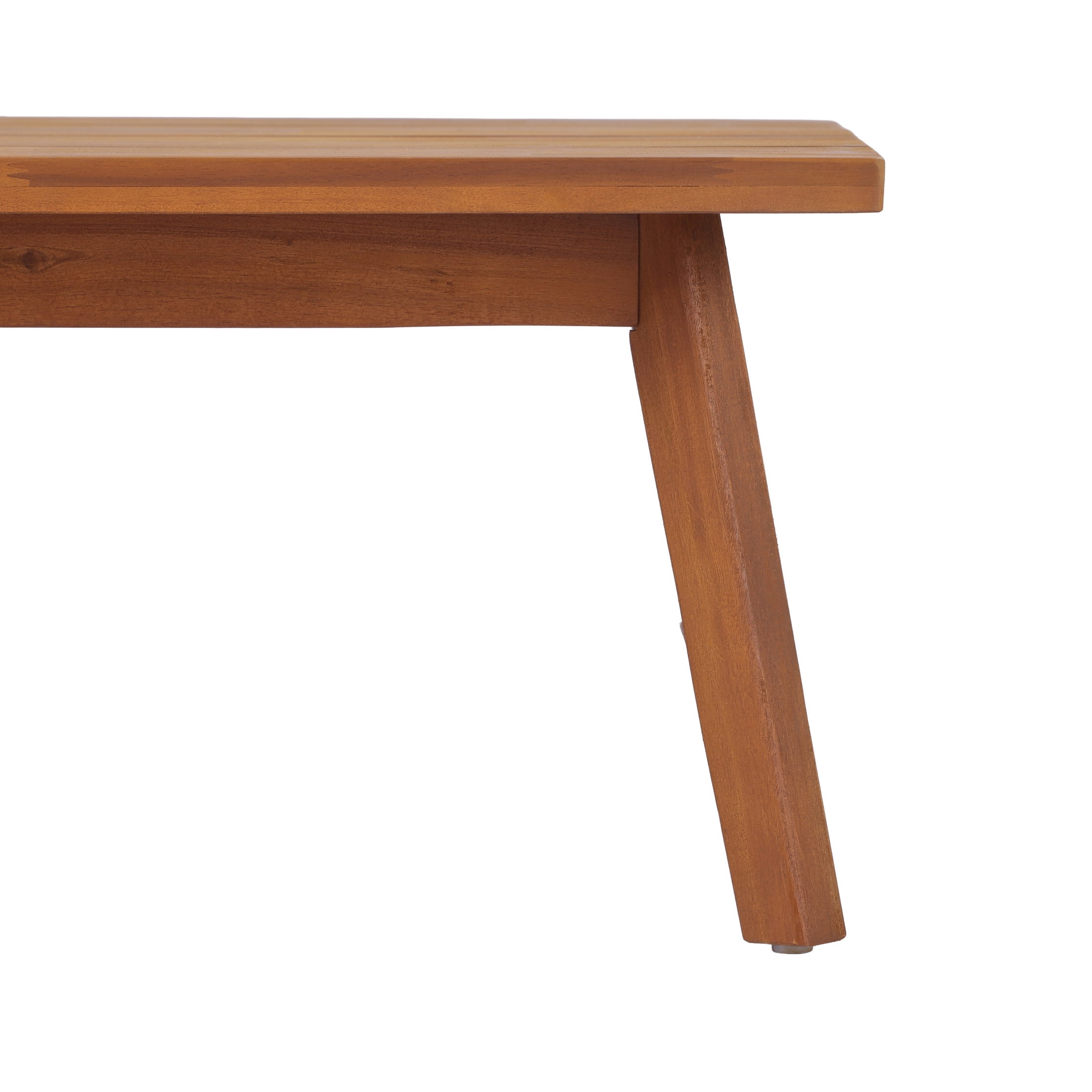 Christopher Knight Home 4-Piece Mid-Century Patio Chat Set, Wooden Loveseat, Club Chairs and Coffee Table, Teak+Beige