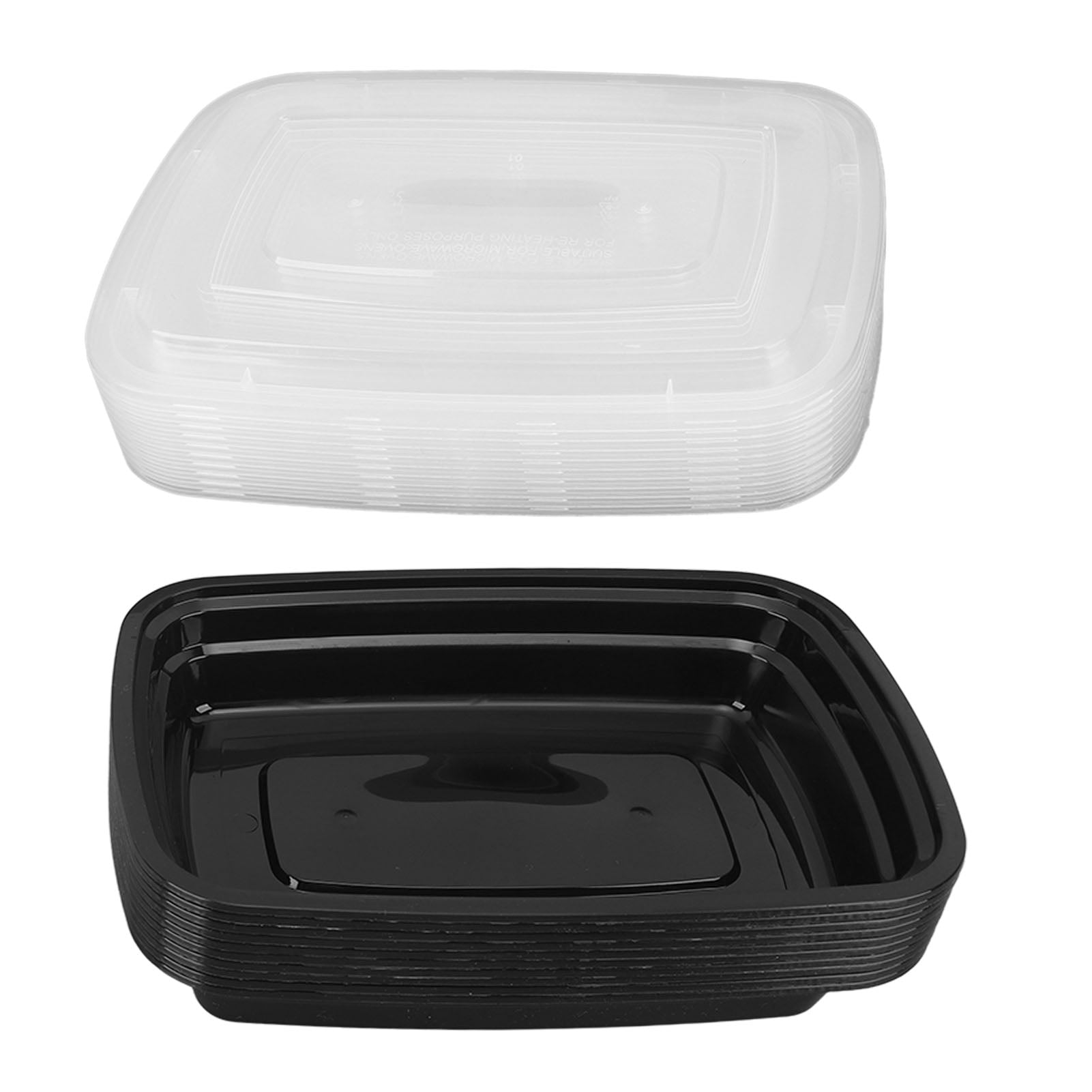 Food Containers, Disposable Plastic Meal Prep Containers Lidded Food