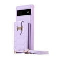 thumbnail image 3 of Nalacover for Google Pixel 6A Ring Holder Crossbody Wallet Case with Credit Card Slots, Lanyard Shoulder Strap Premium PU Leather Wrist Hand Strap Cover with Kickstand,Purple, 3 of 8