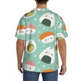 thumbnail image 5 of Balery Kawaii Sushi Men's Casual Button Down Shirt Short Sleeve Textured Summer Cuban Beach Shirts-3X-Large, 5 of 7