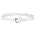 thumbnail image 6 of Falari Women's Leather Braided Belt Stainless Steel Buckle 6007 White Large, 6 of 7