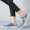 thumbnail image 3 of Mepaouo Women's Slip on Sneakers Canvas Mules Shoes Low Top Fashion Casual Backless Loafers Blue 8.5, 3 of 8