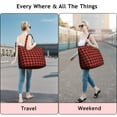 thumbnail image 5 of Red Black Checkerboard Checkered Pattern Travel Tote Bags for Women Carry On,Large Weekender Bags for Women Travel,Multi Functional Duffle Bag for Work,Shopping,Sports, 5 of 5