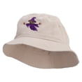 thumbnail image 2 of Scary Pumpkin Ghost Embroidered Bucket Hat - Khaki OSFM, 2 of 5