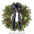 thumbnail image 4 of Moño Decorativo Holiday Time para Punta de Árbol Azul con Dorado, 4 of 4