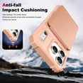 thumbnail image 5 of for iPhone 17 Pro Max Back Wallet Case, PU Leather Credit Card Slots Holder Flip Stand Scratch Resistant Hybrid Protective Hard Shell Rugged TPU Bumper Case for iPhone 17 Pro Max, Rosegold, 5 of 8