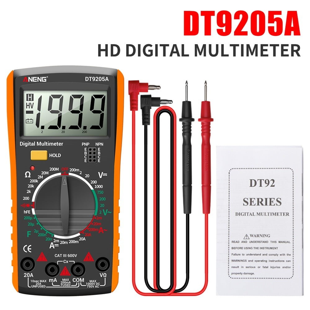 DT-9205A LCD AC/DC Digital Multimeter Ammeter Resistance Capacitance Tester Pen 