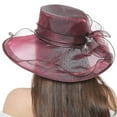 thumbnail image 2 of DondPO Wedding Hat Women's Vintage Floral Mesh Sun Hat Beach Sun Hat With Sun Women Church Hats Derby Hats Clearance！, 2 of 6