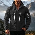 thumbnail image 5 of Agkizg Men's Fall Winter Ski Jackets Waterproof Windproof Coats, Solid Hooded Windbreaker Windproof Water Jacket Drawstring Zip Pockets Outdoor Hiking Mountaineering Coat, 5 of 7