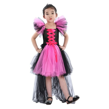 

GWAABD Girls Casual DressesPolyester Toddler Kids Baby Girls Magnificent Witch Rainbow Black Gown Fancy Dress Up Party Tutu Dress Tulle Dresses 6-12M