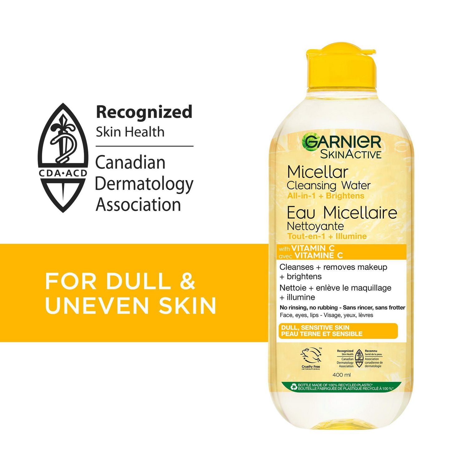 Garnier Micellar Water with Vitamin C, Facial Cleanser & Makeup Remover, Brightening & Hydrating,  700ml, Makeup remover