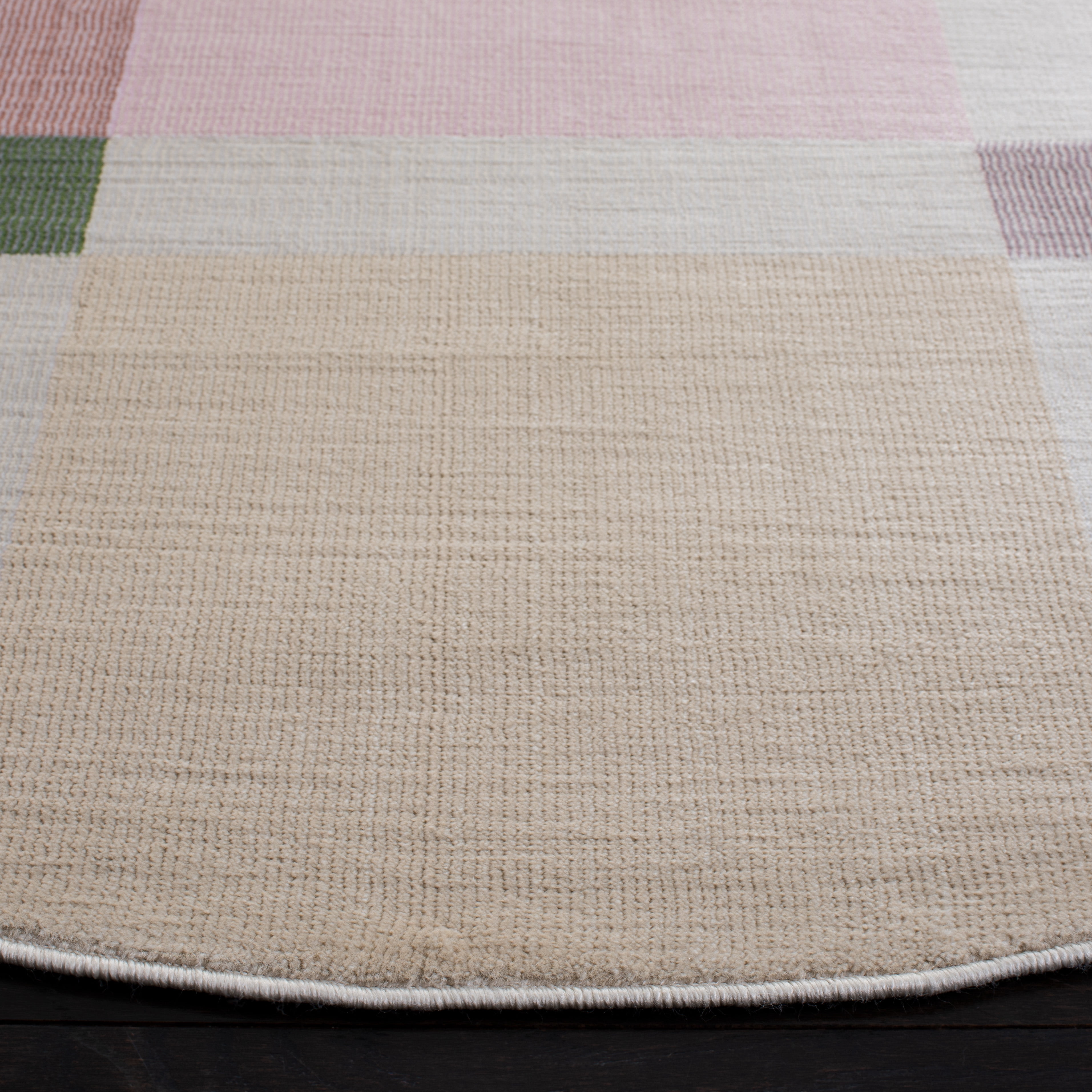 SAFAVIEH Orwell Calanthia Abstract Area Rug, Beige/Pink, 6'7" x 6'7" Round