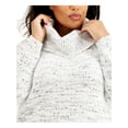 thumbnail image 3 of CALVIN KLEIN Womens White Speckle Long Sleeve Cowl Neck Evening Sweater Plus 2X, 3 of 5