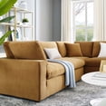 thumbnail image 5 of Sectional Sofa Set, Velvet, Brown, Modern Contemporary Urban Design, Living Lounge Room Hotel Lobby Hospitality, 5 of 10