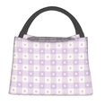 thumbnail image 1 of Disketp Floral Purple Buffalo Plaid Bolsa Térmica Estampada, Bolsa Térmica Aislante para Almuerzo, Playa y Campamento, 1 of 6