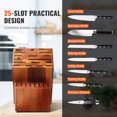 thumbnail image 3 of VEVOR Knife Storage Block 25 Slots, Acacia Wood Universal Knife Holders Without Knives, Large Countertop Butcher Block Knife Organizer, Multifunctional Knife Rack Stand, 3 of 9