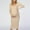 Beige, variant on Maternity Bodycon Dress Long Sleeve Solid Color Waistband Mid Length Tight Fits Pregnancy Dress for Women Everyday Wear(Beige,S)