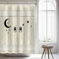 thumbnail image 2 of Farmhouse Wooden Barn Door Shower Curtain for Bathroom Moon and Star Rustic Garage Cabin Door Modern Vintage Country Bathroon Decor with 12 Hooks 72x72 inches, 2 of 6