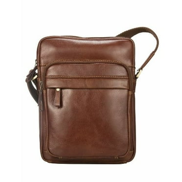 Roma Leathers Genuine Leather Multi-Pocket Crossbody Purse Bag ...