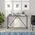 thumbnail image 3 of Evelyn&Zoe Nia 64" Wide Rectangular Console Table, Blackened Bronze/Antiqued Gray Oak, 3 of 8
