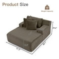 thumbnail image 3 of Muumblus Oversized Chaise Lounge Chair Indoor Furniture, No Assembly Required, Plush Corduroy Cloud Floor Sofa Bed for Living Room, Brown, 3 of 9