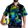 thumbnail image 4 of Starry Sky Frog Men's Button Down Hawaiian Print Short Sleeve Casual Summer Beach Shirts, 4 of 6