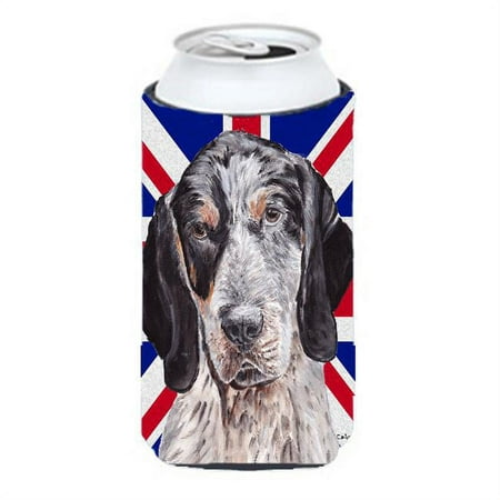 

Blue Tick Coonhound With English Union Jack British Flag Tall Boy bottle sleeve Hugger - 22 To 24 Oz.